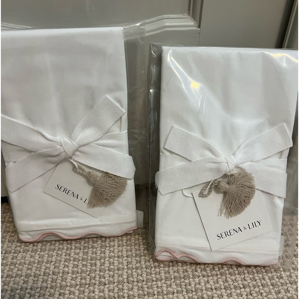 2 standard Serena & lily shams. Brand new in package. Sea shell wave